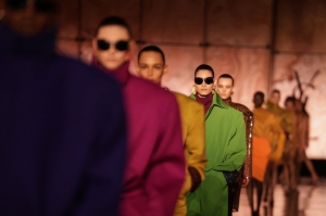 At Paris Fashion Week 2025, fierce shoulders, leather and yellow lead the trend