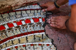 French artist fills Ankara’s cracks with vibrant mosaic ‘street scars’, reclaiming public space